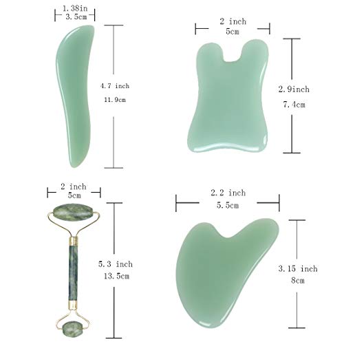 Ypser Gua Sha Facial Tools Jade Roller Stone Guasha Board Skin Care Massage T...