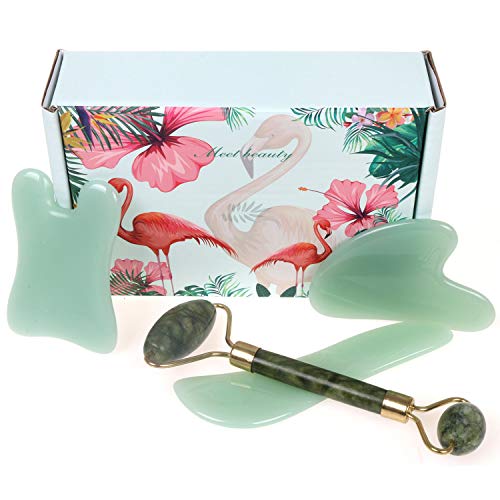 Ypser Gua Sha Facial Tools Jade Roller Stone Guasha Board Skin Care Massage T...