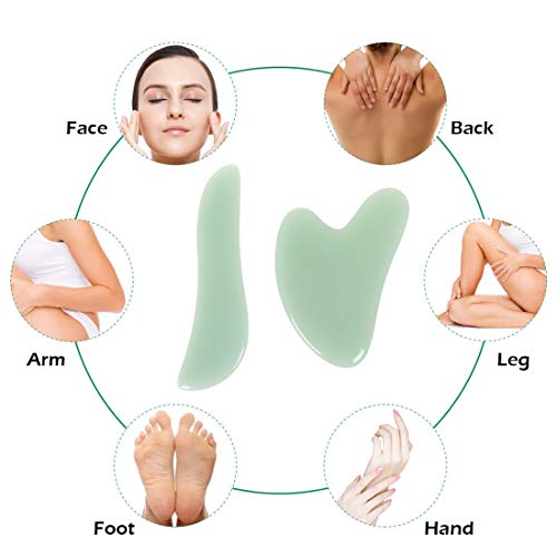 Ypser Gua Sha Facial Tools Jade Roller Stone Guasha Board Skin Care Massage T...