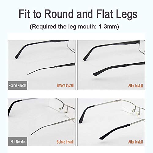 Eyeglass End Tips, 10 Pairs Silicone Anti-Slip Ear Sock Pieces Tube Sleeve Ey...