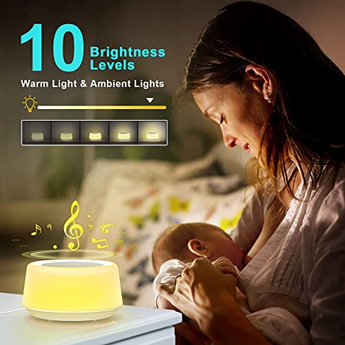 YTE White Noise Machine, Sleep Sound Machine with 30 Soothing Sounds, 7 Color...