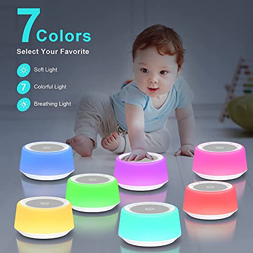 YTE White Noise Machine, Sleep Sound Machine with 30 Soothing Sounds, 7 Color...