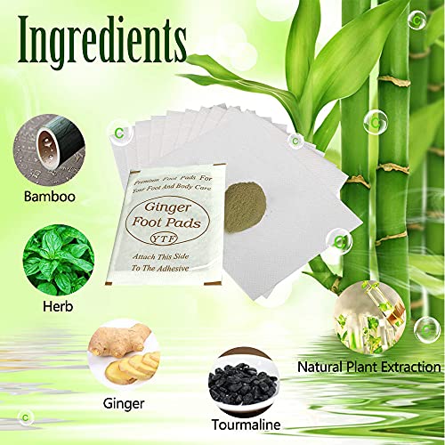 Foot Pads - (20pcs) Natural Ginger Bamboo Foot Patches Body Cleansing Foot Ca...