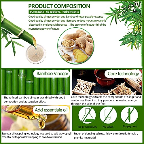 Foot Pads - (20pcs) Natural Ginger Bamboo Foot Patches Body Cleansing Foot Ca...