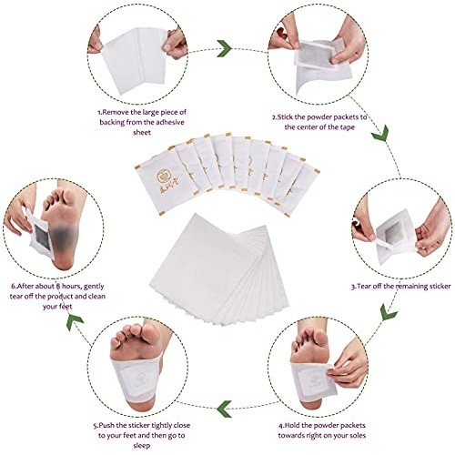 Foot Pads - (20pcs) Natural Ginger Bamboo Foot Patches Body Cleansing Foot Ca...