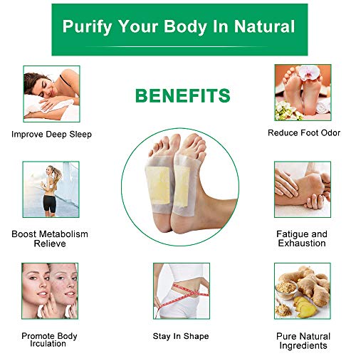 Ginger Foot Pads (40Packs), Ginger Pads for Better Sleep, 2 in 1 Packaging Ea...