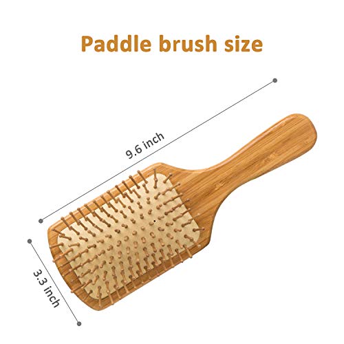 Paddle brush, hair brush, Made of pure natural bamboo, no paint coating, mass...
