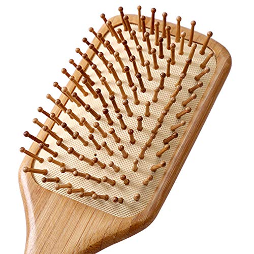 Paddle brush, hair brush, Made of pure natural bamboo, no paint coating, mass...
