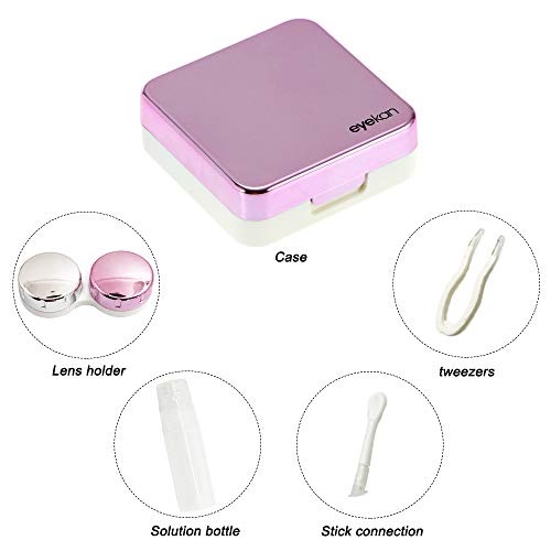 3 Pack Contact Lens Case,YuCool Mini Stylish Simple Portable Cases Kit Set Ha...