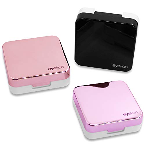 3 Pack Contact Lens Case,YuCool Mini Stylish Simple Portable Cases Kit Set Ha...
