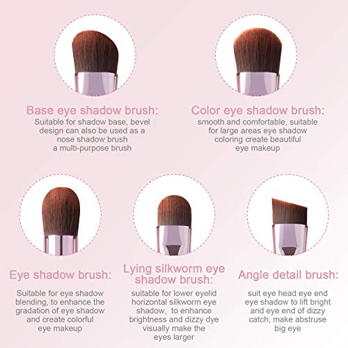 5Pcs Eyeshadow Brush Set, Portable Eye brushes, Premium Eye Makeup Brush, Eye...