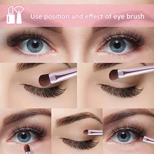 5Pcs Eyeshadow Brush Set, Portable Eye brushes, Premium Eye Makeup Brush, Eye...