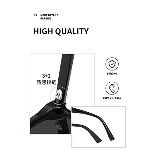 Monster GM Frida 01 Sunglasses Black Anti Blue Light Women UV400 Oversized Un...