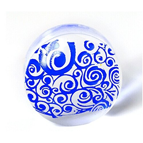 yueton Clear Jelly Soft Silicone Nail Art Stamping Stamper with Cap Scraper I...