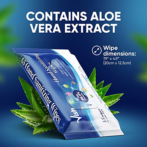Hand Sanitizers Wipes kills 99.9% of germs with Aloe Vera extract Travel Pack...