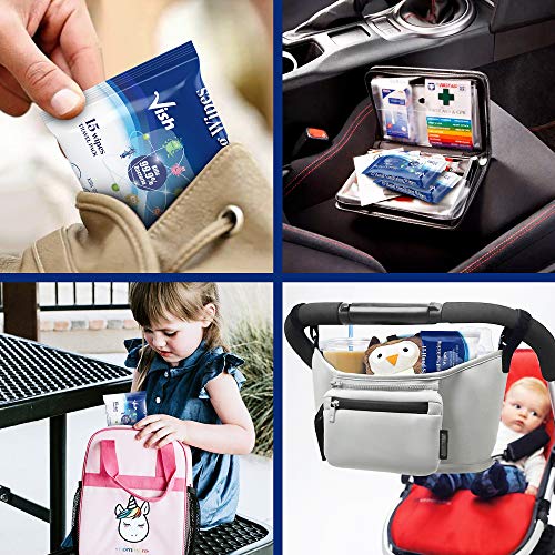 Hand Sanitizers Wipes kills 99.9% of germs with Aloe Vera extract Travel Pack...