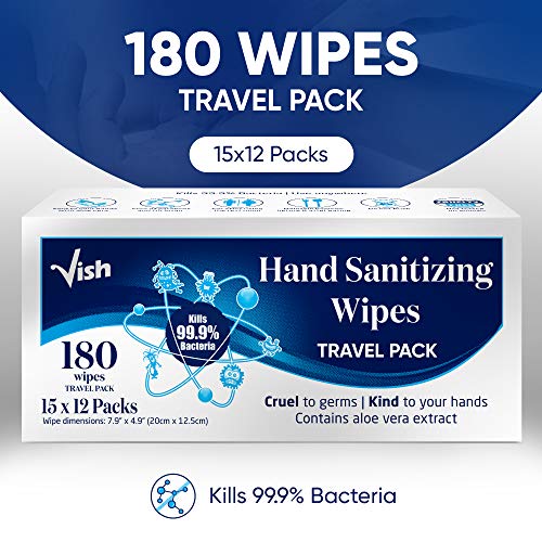 Hand Sanitizers Wipes kills 99.9% of germs with Aloe Vera extract Travel Pack...