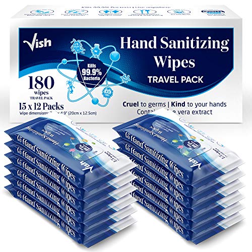 Hand Sanitizers Wipes kills 99.9% of germs with Aloe Vera extract Travel Pack...