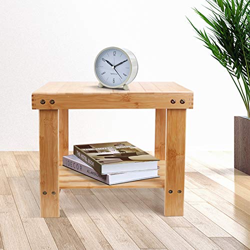 YUHUAWYH Bamboo Shower Bench Little Shower Seat Corner Shower Stool for Shavi...