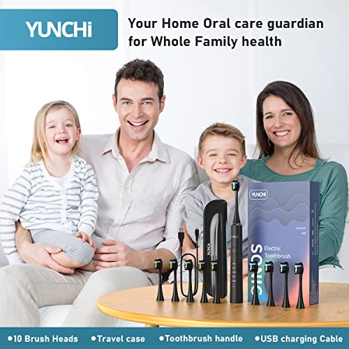Electric Toothbrush for Adults, YUNCHI Y7 Rechargeable Electric Sonic Toothbr...