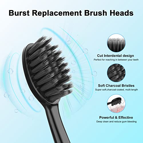 Replacement Toothbrush Heads for Burst Electric Toothbrush with Dust Cover Ca...