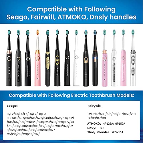 Toothbrush Replacement Heads Compatible with Fairywill FW-507/508/551/917/959...