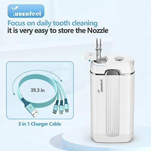 Water Flosser Cordless for Teeth,YUNERFEEL Water Flosser,Telescopic Water Tan...