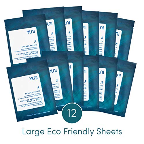 YUNI Beauty Large Body Wipes (Peppermint Citrus, 12 Ct) Showerless Wipes to C...