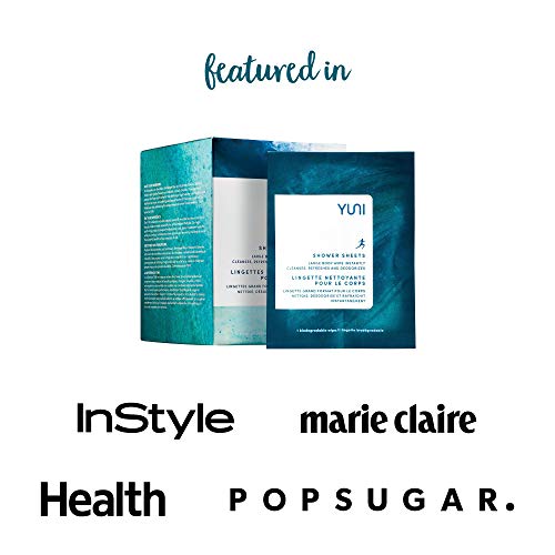 YUNI Beauty Large Body Wipes (Peppermint Citrus, 12 Ct) Showerless Wipes to C...