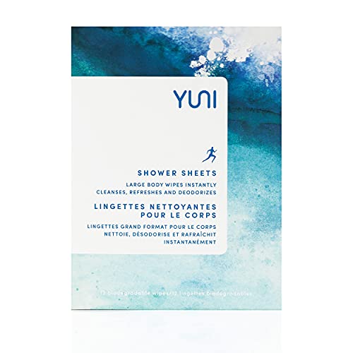 YUNI Beauty Large Body Wipes (Peppermint Citrus, 12 Ct) Showerless Wipes to C...