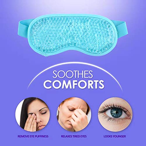 Sleeping Weighted Eye Mask for Woman Man Reusable Gel Beads Ice Pack with Sof...
