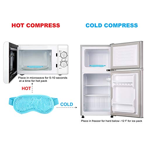 Sleeping Weighted Eye Mask for Woman Man Reusable Gel Beads Ice Pack with Sof...