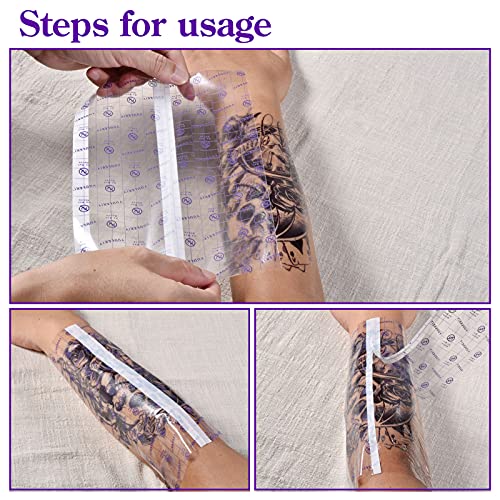 Tattoo Aftercare Bandage 10 in x 10 Yard Waterproof Transparent Film Second S...