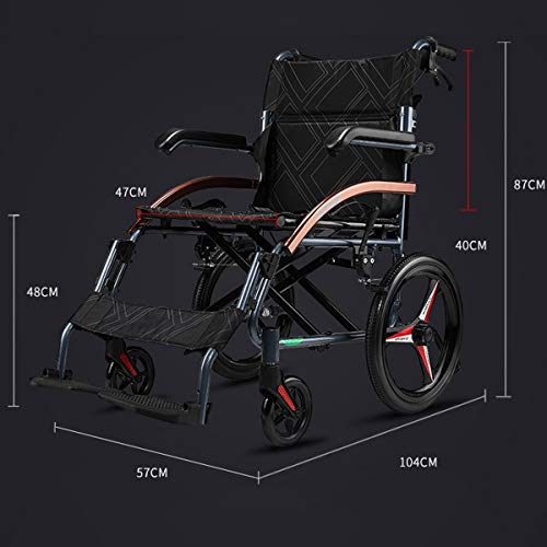 Magnesium Alloy Wheelchair 22lbs Lightweight Portable Travelling Transport Ch...