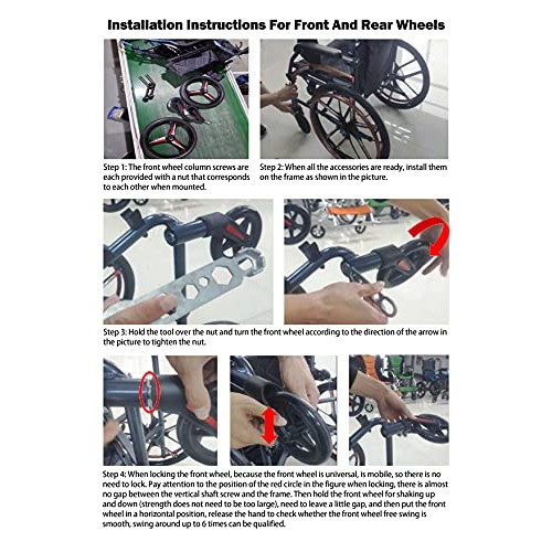 Magnesium Alloy Wheelchair 22lbs Lightweight Portable Travelling Transport Ch...