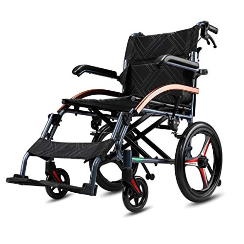 Magnesium Alloy Wheelchair 22lbs Lightweight Portable Travelling Transport Ch...