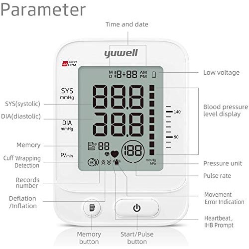 yuwell Blood Pressure Monitor, Extra Large Upper Arm Cuff, Digital BP Machine...