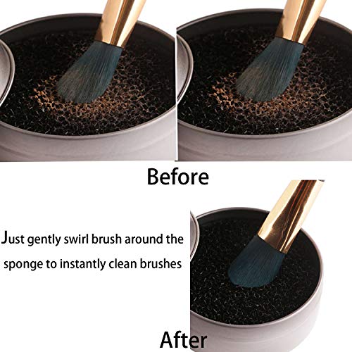 Yuyeran 2Pcs/Set Makeup Brushes Cleaner Sponge Dry Brushes Cleaner Eye Shadow...