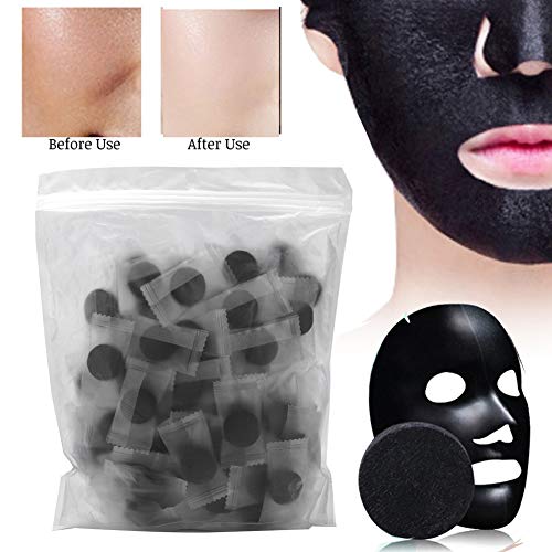 Bamboo Charcoal Fiber 100pcs Compressed Facial Face Mask Paper DIY Skin Care ...