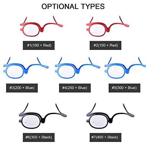 Cosmetic mirror, magnifying eye makeup glasses single lens rotating glasses w...