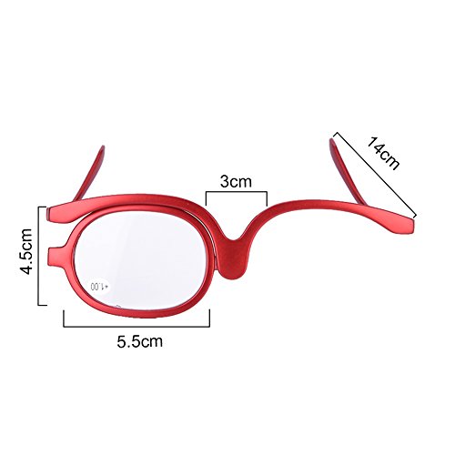 Cosmetic mirror, magnifying eye makeup glasses single lens rotating glasses w...