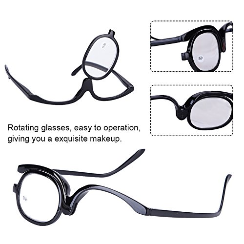 Cosmetic mirror, magnifying eye makeup glasses single lens rotating glasses w...