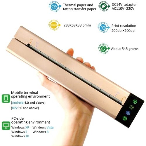 Tattoo Transfer Machine, Portable Office Mini Thermal Copier Tattoo Stencil T...
