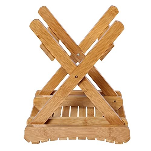 YXLLUX Foldable Bamboo Step Stool, for Home Salon Shaving Shower Set Foot Fis...
