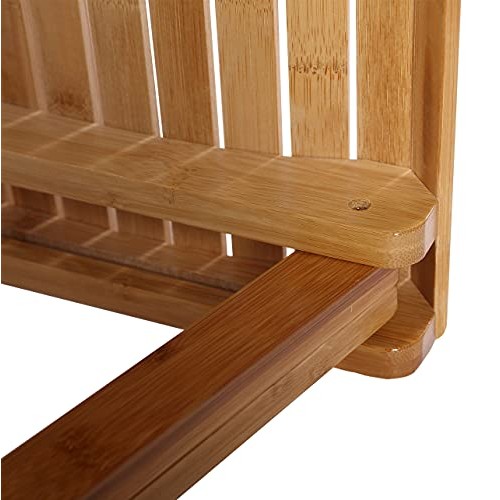 YXLLUX Foldable Bamboo Step Stool, for Home Salon Shaving Shower Set Foot Fis...