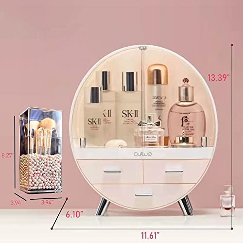 Cosmetic Display Cabinet With Brush Storage Box, Waterproof Cosmetic Storage ...