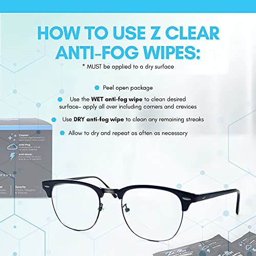 Anti Fog Wipes for Eye & Sunglasses - Easy to Use Wet & Dry Lens Cleaning Wip...