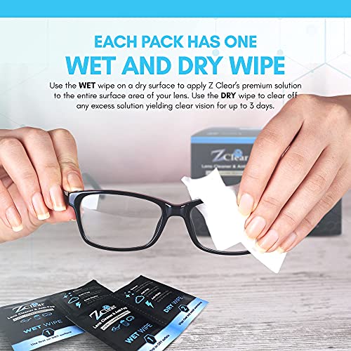 Anti Fog Wipes for Eye & Sunglasses - Easy to Use Wet & Dry Lens Cleaning Wip...