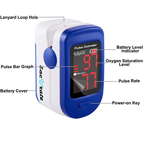 Zacurate 500BL Fingertip Pulse Oximeter Blood Oxygen Saturation Monitor with ...