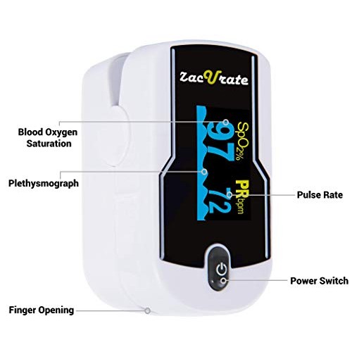 Zacurate 500E Premium Fingertip Pulse Oximeter Oximetry Blood Oxygen Saturati...